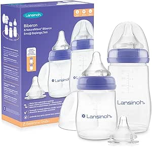 Lansinoh Başlangıç Biberon Seti (160 ml, 240 ml PP biberonlar ve ektra hızlı akışlı emzik)