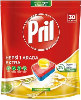 Pril Hepsi Bir Arada Extra Tablet Bulaşık Deterjanı 30 Yıkama (1 x 30 tablet)