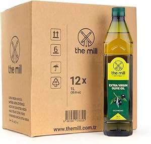 The Mill Natürel Sızma Zeytinyağı 1 L PET Şişe (12’li Paket) – YENİ HASAT – Soğuk Sıkım -%100 Doğal – Uluslararası Lezzet Enstitüsü Üstün 3 Yıldız Lezzet Ödülü – Salataya Uygun – Asitlik ≤%0,8