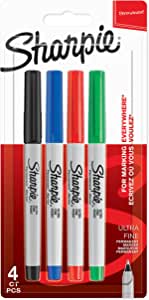 Sharpie Ultra Fine, Süper İnce Uç, Karışık 4’lü Paket