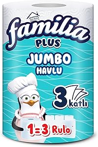 Papia Familia Kağıt Havlu 1=3 Jumbo 3 Katlı Beyaz 1 Adet