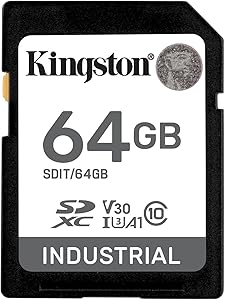 Kingston Endüstriyel SD Kart, 100MB/s’ye kadar, Yüksek Dayanıklılık, UHS-I U3 V30 A1, (SDIT/64GB)