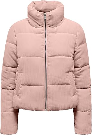 ONLY Kadın ONLNEWDOLLY CORDUROY PUFFER CC OTW Mont, Toz pembe, M