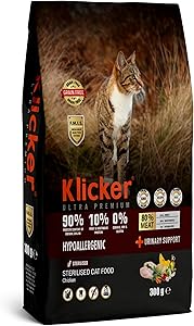Klicker Tahılsız Yetişkin Kedi Maması Kısırlaştırılmış Tavuklu 300gr