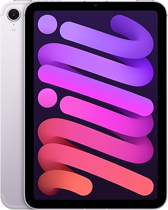 Apple iPad mini, A17 Pro çip ile: 8.3 inç Liquid Retina Ekran,128 GB, Wi-Fi 6E + hücresel bağlantı, 12 MP Ön Kamera/12 MP Arka Kamera, Touch ID, Tüm Gün Süren Pil Ömrü — Mor