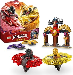 LEGO NINJAGO Ejderha Spinjitzu Savaş Paketi 71826-6 Yaş ve Üzeri Çocuklar için 2 Ninja Minifigürü İçeren Yaratıcı Oyuncak Yapım Seti, Doğum Günü Hediyesi (186 Parça)