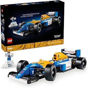 LEGO Icons Williams Racing FW14B ve Nigel Mansell 10353 – Yetişkinler için Sürücü Figürü, Kupa ve Sergileme Standı İçeren Model Yapım Seti – Kadınlar ve Erkekler için Hediye Fikri (797 Parça)