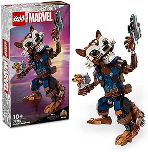 LEGO | Marvel Rocket ve Bebek Groot 76282 – 10 Yaş ve Üzeri Süper Kahraman Seven Kız ve Erkek Çocukları İçin Rakun Minifigürü İçeren Yaratıcı Oyuncak Yapım Seti, Doğum Günü Hediyesi Fikri (566 Parça)