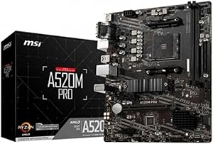 MSI A520M PRO AM4 DDR4 4600(OC) VGA DVI HDMI M.2 USB3.2 mATX Anakart