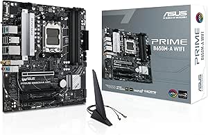 ASUS PRIME B650M-A WIFI AMD B650 AM5 DDR5 6400 DP HDMI VGA Çift M2 USB3.2 AX WiFi + BT AURA RGB 2.5Gbit LAN mATX ASUS 5X PROTECTION III, BIOS Flashback