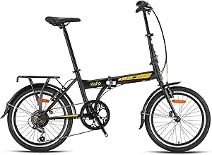 Geroni Klapp – 20” Katlanır – 7 Vites – V.B – Mat Siyah/Sarı/Gri