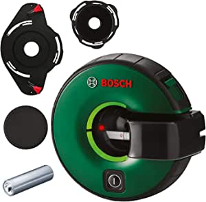 Bosch Home & Garden Atino Çizgi Lazeri (2,2 m Çalışma Alanı, +- 0,3° Hassasiyet, 1 x AA Pil, 1 x Jel Pedi, Jel Pedi Koruma Kapağı, 2 x İğneli İğne Pedi, Karton Kutu)