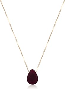Papatya Silver Fasetli Kesim Bordo Damla Kolye – Rose Gold Kaplama 925 Ayar Gümüş Zincir – UVPS100251