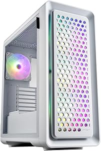 FSP CUT593 Series Full Tower Computer Case Dual Tempered Glass Side Panel 140MM ARGB Fan X4 (CUT593P, Black)