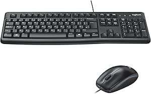 Logitech MK120 USB Kablolu Klavye Mouse Seti, Tam Boyutlu, Sağ ve Sol Elle Kullanıma Uygun Mouse, Sıvı Dökülmesine Dayanıklı, Türkçe Q Klavye, Siyah
