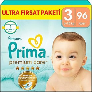 Prima Bebek Bezi Premium Care 3 Numara 96 Adet Ultra Fırsat Paketi