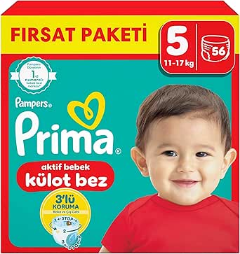 Prima Külot Bebek Bezi 5 Numara 56 Adet Fırsat Paketi