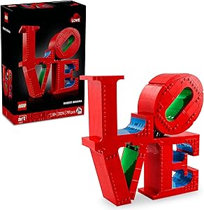 LEGO Art LOVE Yapım Seti 31214 – Yetişkinler için Ofis veya Ev Hediyesi Olabilecek Robert Indiana Heykeli Dekoratif Yapım Seti, Çiftler için Nişan veya Sevgililer Günü Hediye Fikri (791 Parça)