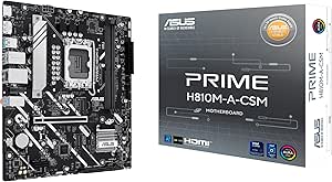ASUS PRIME H810M-A-CSM Intel H810 LGA1851 DDR5 6400 DP HDMI Çift M2 USB3.2 AURA RGB mATX 6+1+1+1 Güç Aşamaları, Uzaktan Yönetim Yazılımı, Ready for Advanced AI PC