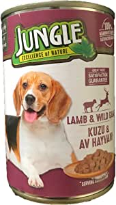 Jungle Kuzu Etli-Av Hayvanlı Köpek Konservesi, 415 g