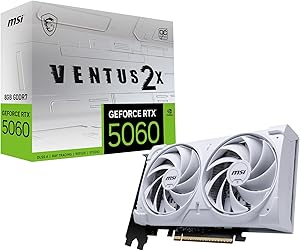 MSI VGA GEFORCE RTX 5060 8G VENTUS 2X OC WHITE RTX5060 8GB GDDR7 128B DX12 PCIE 5.0 X16 (3XDP 1XHDMI)