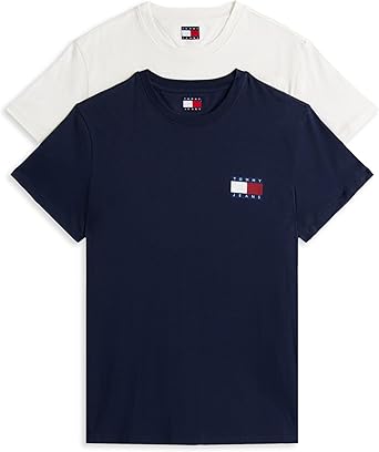 Tommy Hilfiger TJM SLIM 2PACK ESS FLAG TEE Erkek T-shirt, Çok Renkli, XL