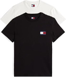 Tommy Hilfiger TJM SLIM 2PACK ESS FLAG TEE Erkek T-shirt, Çok Renkli, XL
