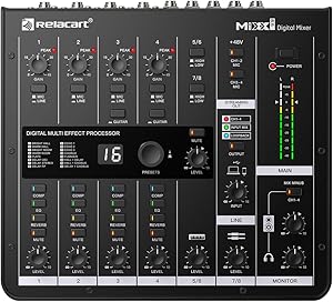 Relacart MIXX8.6 | 8-Channel Digital Mixer | 8-Kanallı Efektli Dijital Podcast Canlı Yayın Ses Mikseri (PC | MAC Uyumlu)