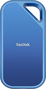SanDisk Creator Pro taşınabilir NVMe SSD 2 TB, zorlu iş akışları için 2000 MB/s’ye kadar okuma/yazma hızları, 3 metre düşme koruması, IP65 su ve toz direnci, 1 ay Adobe