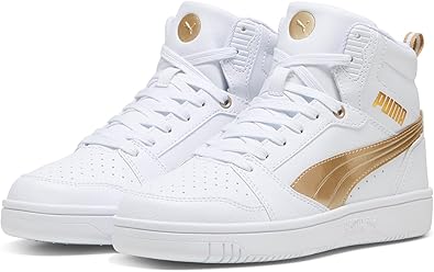 PUMA Kadın Rebound v6 Metallic Dream-PUMA White-PUMA Gold-Matte Puma Gold Mid Boot 37