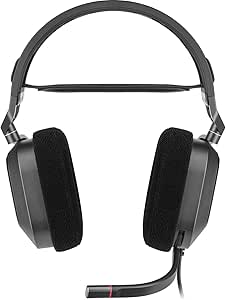 Corsair HS80 RGB USB Premium oyun kulaklığı, Dolby Audio 7.1 surround ses (yayın kalitesinde mikrofon, hafızalı köpükten kulak kepçeleri, Hi-Fi ses, sağlam konstrüksiyon) karbon, siyah