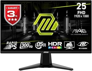 MSI 24.5 MAG 255XF, Gaming Monitör, FHD, 16:9 Flat, IPS, 300HZ, 0.5ms (GTG), Adaptive-Sync