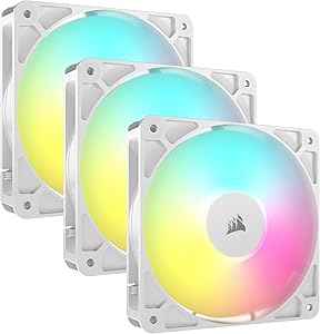 CORSAIR RS Serisi, RS120 RGB 120mm Fan, Üçlü Paket – Beyaz (CO-9050185-WW)