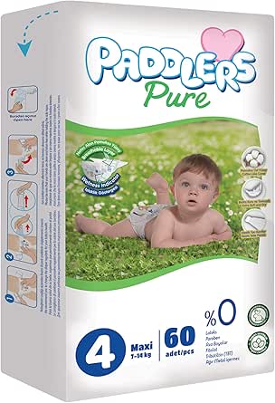 Paddlers Pure 4 Numara Maxi 60 Adet (7-14 Kg) Jumbo Paket