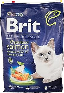 Brit Premium By Nature Kısırlaştırılmış Kediler İçin, Somon Balıklı Kuru Mama, 8 kg