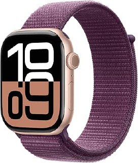 Apple Watch Series 10 GPS + Cellular 42 mm Roze Altın Rengi Kasa Akıllı Saat ve Kırmızı Erik Spor Loop – Standart. Fitness Takibi, EKG Uygulaması, Hep Açık Retina Ekran, Karbon Nötr