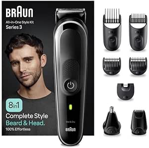 Braun Series 3 MGK3440 Hepsi Bir Arada Şekillendirme Seti, 8’i 1 Arada Erkek Bakım Kiti