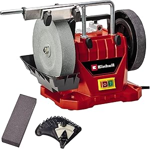 Einhell Taş Motoru – Islak TC-WG 200 (125 W, paslanmaz su tankı, taşlama taşı, açı ölçer, çok amaçlı aparat, deri bileme diski, ıslak taşlama diski dahil) – 4418008