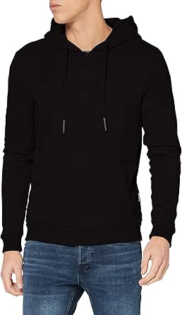 Only %26 Sons Erkek ONSCERES ZIP THR. HOODIE SWEAT NOOS Sweatshirt, Siyah, XL