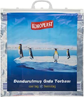 Koroplast Dondurulmuş Gıda Torbası 50×52 cm, Üç Katlı Isı Yalıtımlı Saplı Saklama Torbası, BPA İçermez, Uzun Mesafe Taşıma Kolaylığı, Dondurulmuş Gıda Saklama Poşeti, Koku Hapsi, Isı Yalıtımlı Çanta