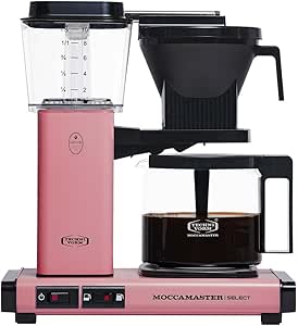 Moccamaster Select Filtre Kahve Makinesi Cam Potlu, 1.25 L Kapasite, Pembe, 1520W