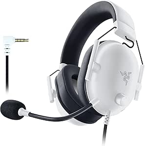 Razer Blackshark V2 X – Beyaz Premium Espor Oyun Kulaklığı (50mm Sürücülü Kablolu Kulaklık, PC, Mac, PS4, Xbox One ve Switch için Gürültü Engelleme) Beyaz