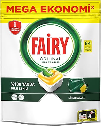 Fairy Hepsi Bir Arada Bulaşık Makinesi Deterjanı Kapsülü/Tableti 84 Yıkama Limon Kokulu