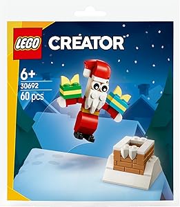 LEGO Creator Noel Baba ile Baca Eğlencesi 30692 – 6 Yaş ve Üzeri Erkek ve Kız Çocuklar için Hayal Gücünü Geliştiren Oyuncak Yapım Seti, Yeni Yıl Temalı Doğum Günü Hediye Fikri (60 Parça)
