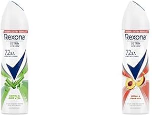 Rexona Kadın Sprey Deodorant Bambu & Aloe Vera 72 Saat Kesintisiz Üstün Koruma 150 ML ve Rexona Kadın Sprey Deodorant Şeftali & Limon Otu 72 Saat Kesintisiz Üstün Koruma 150 ml