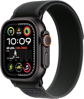 Apple Watch Ultra 2 GPS + Cellular 49 mm Akıllı Saat, Sağlam Titanyum Kasa Spor Saati ve Siyah Trail Loop – S/M. Fitness Takibi, Hassas GPS, Eylem Düğmesi, Ekstra Uzun Pil Ömrü, Karbon Nötr