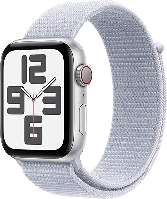 Apple Watch SE GPS + Cellular, 40 mm Gümüş Rengi Alüminyum Kasa ve Bulut Mavisi Spor Loop