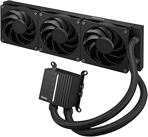 ASUS PROART LC 360 MM Aydınlatmalı Sistem Durum Göstergesi ve Üç Mat Siyah Alphacool Apex Stealth Metal Power Fanları