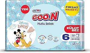 GOON Mutlu Bebek 6 Beden 15-25 kg Fırsat Paketi Külot Bez (1 x 52 Adet)