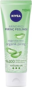 NIVEA Arındırıcı Organik Pirinç Peeling 75 ml, Karma Ciltler, Aloe Vera ile Yüz Bakım, Cildi Arındırır, Etkili Yüz Temizleme
